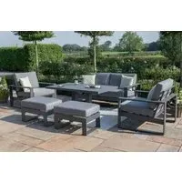 Amalfi 2-Seater Garden Sofa Set with Gas Lift Table - Grey
