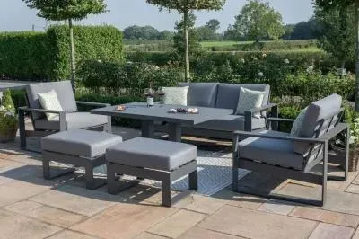 Amalfi 2-Seater Garden Sofa Set with Gas Lift Table - Grey image