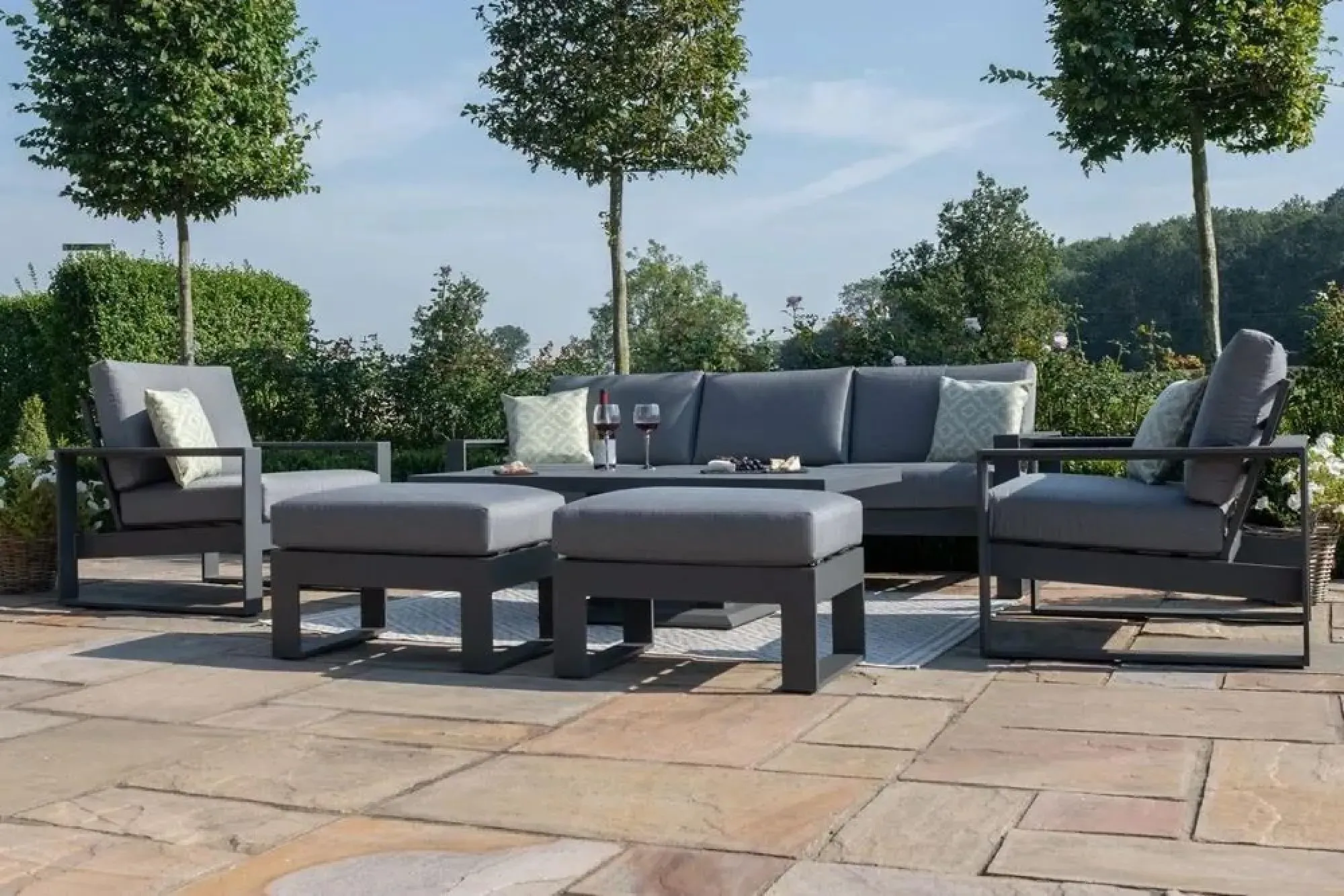 Amalfi 3-Seater Sofa Set with Gas Lift Table - Grey
