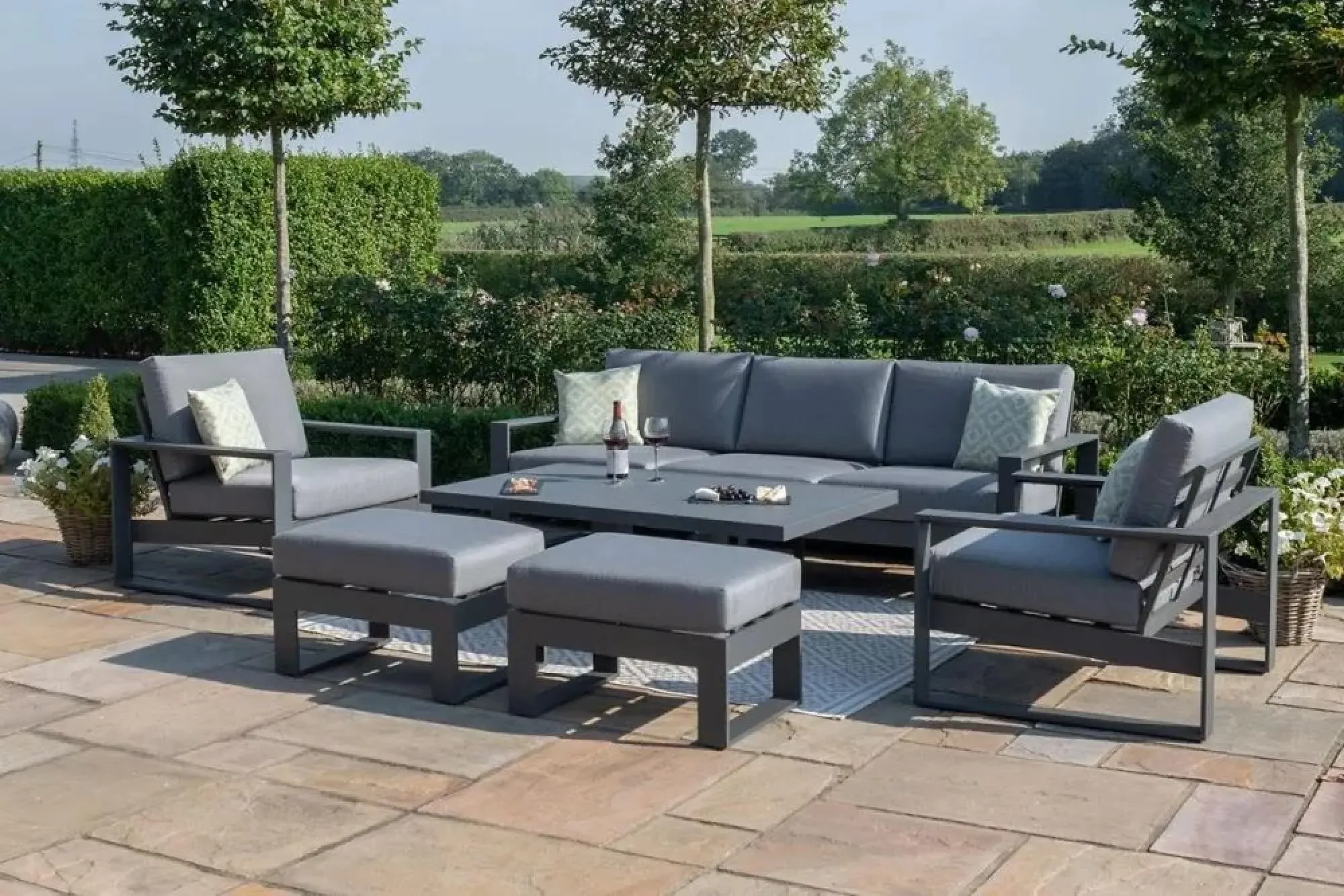 Amalfi 3-Seater Sofa Set with Gas Lift Table - Grey