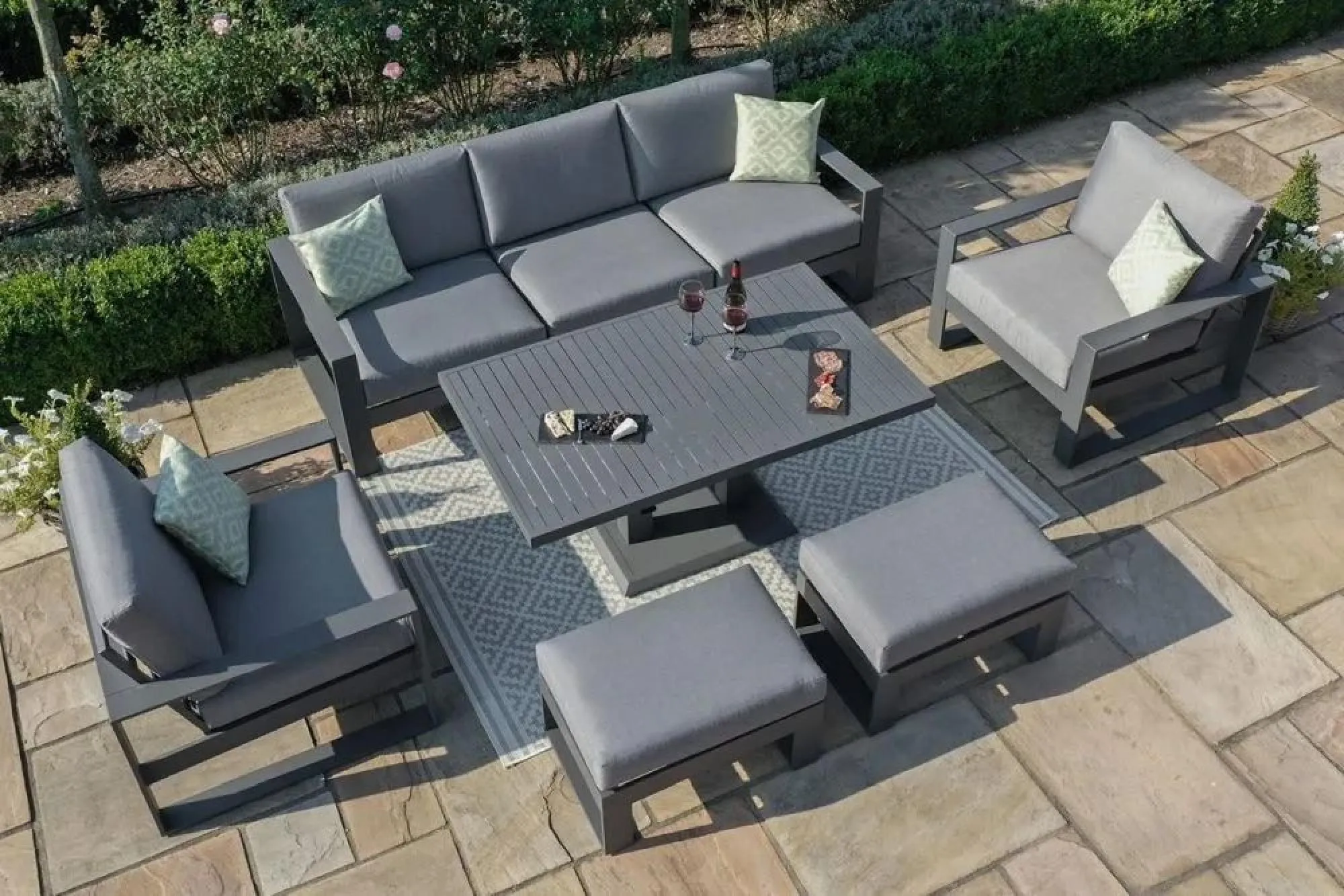 Amalfi 3-Seater Sofa Set with Gas Lift Table - Grey