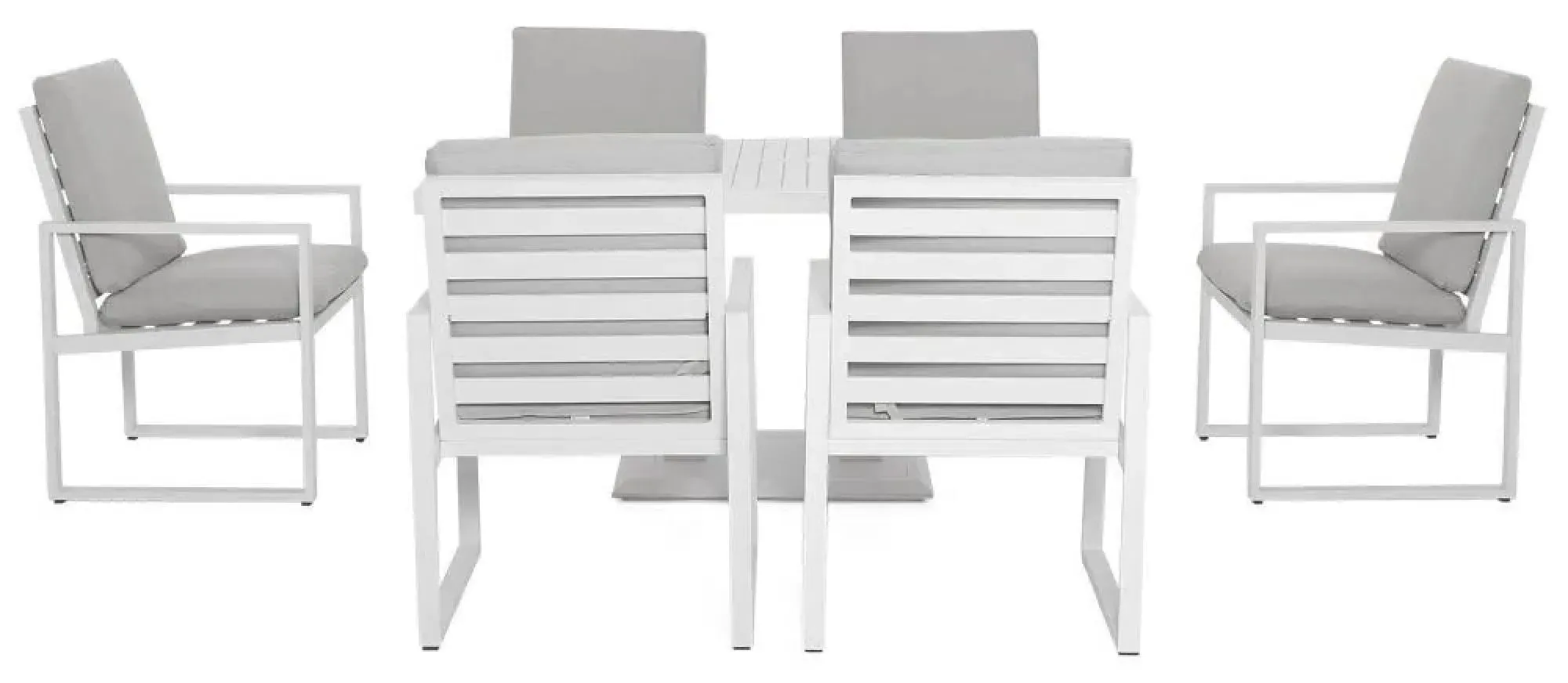 Amalfi 6-Seater Garden Dining Set with Gas Lift - White