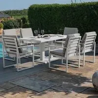 Amalfi 6-Seater Garden Dining Set with Gas Lift - White