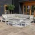 Amalfi Corner Dining Set with Fire Pit Table - White