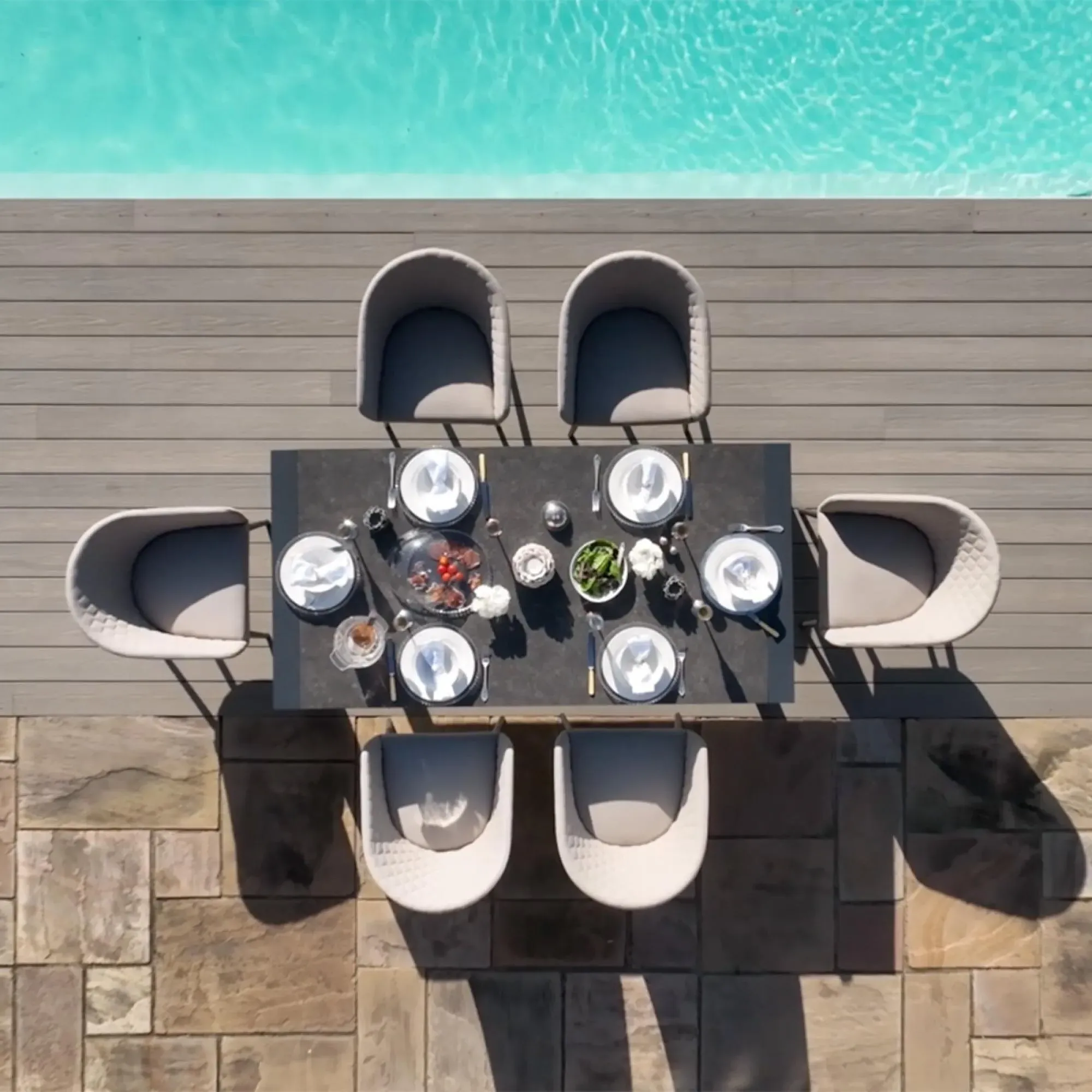 Ambition 10 Seater Extending Garden Dining Set - Oatmeal