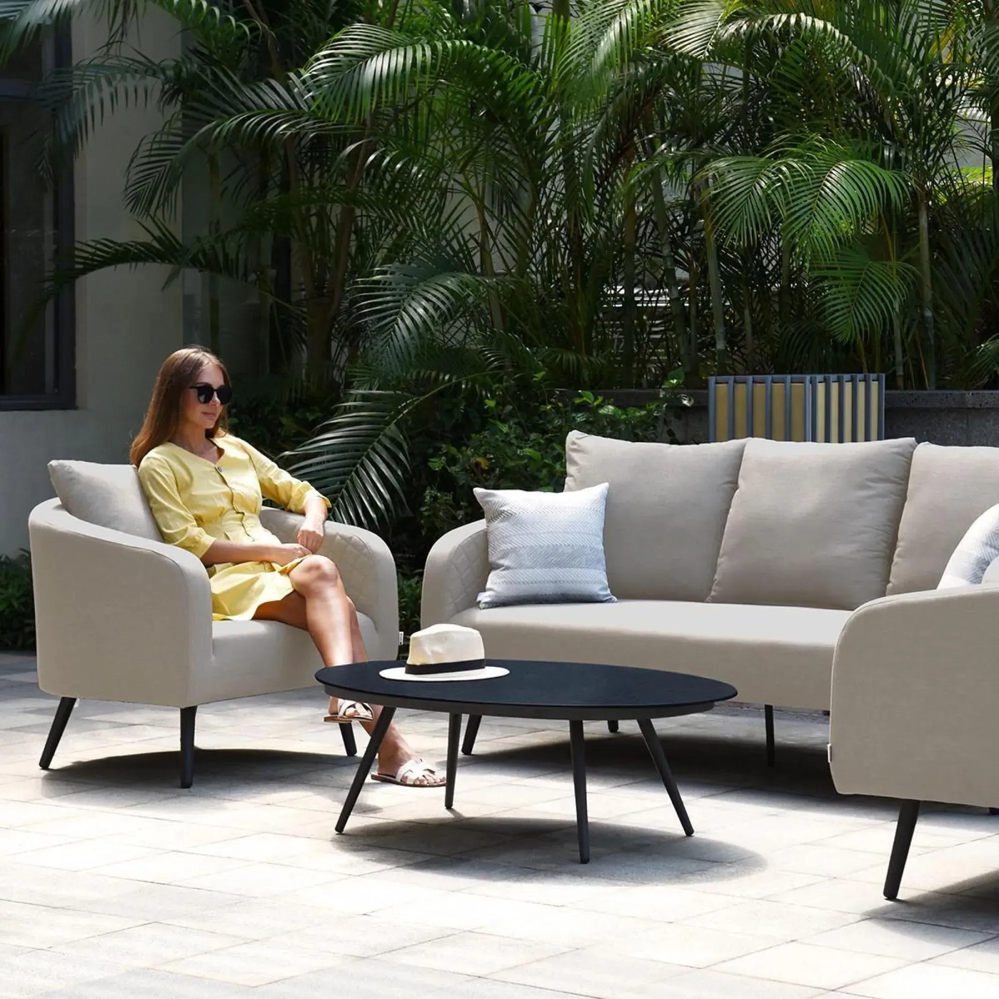 Ambition 3-Seater Garden Sofa Set - Oatmeal