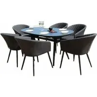 Ambition 6-Seater Oval Garden Dining Set - Charcoal