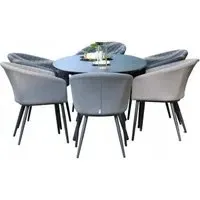 Ambition 6-Seater Oval Garden Dining Set - Flanelle