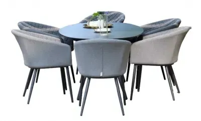 Ambition 6-Seater Oval Garden Dining Set - Flanelle
