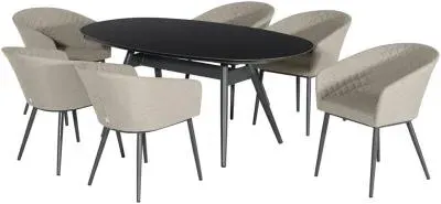 Ambition 6-Seater Oval Garden Dining Set - Oatmeal, Aluminium image