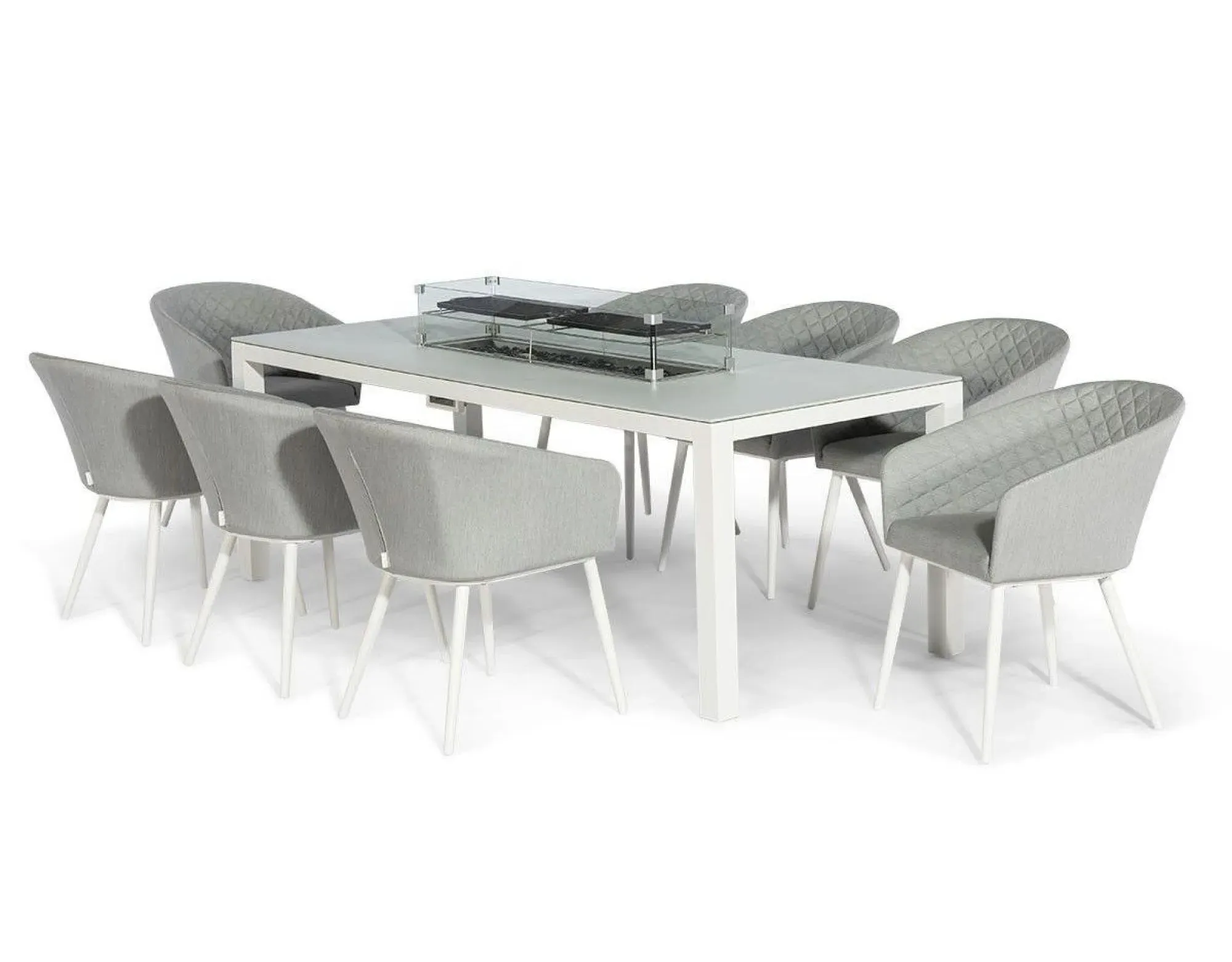 Ambition 8-Seater Dining Set with Fire Pit - Lead Chine