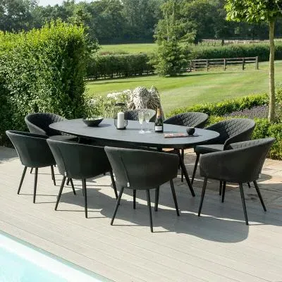 Ambition 8-Seater Oval Dining Set - Charcoal image