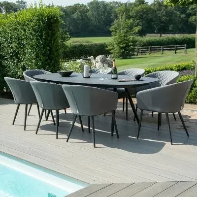 Ambition 8-Seater Oval Dining Set - Flanelle