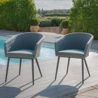 Ambition Garden Dining Armchair Set of 2 - Sage Green, Fabric