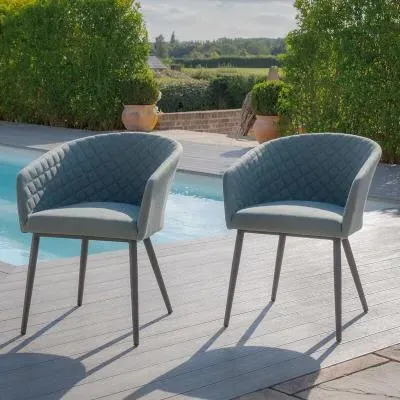 Ambition Garden Dining Armchair Set of 2 - Sage Green, Fabric