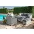 Ascot 3-Seater Sofa Rising Table Dining Set - Grey, Rattan