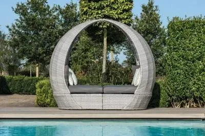 Ascot Garden Daybed - Grey, Rattan