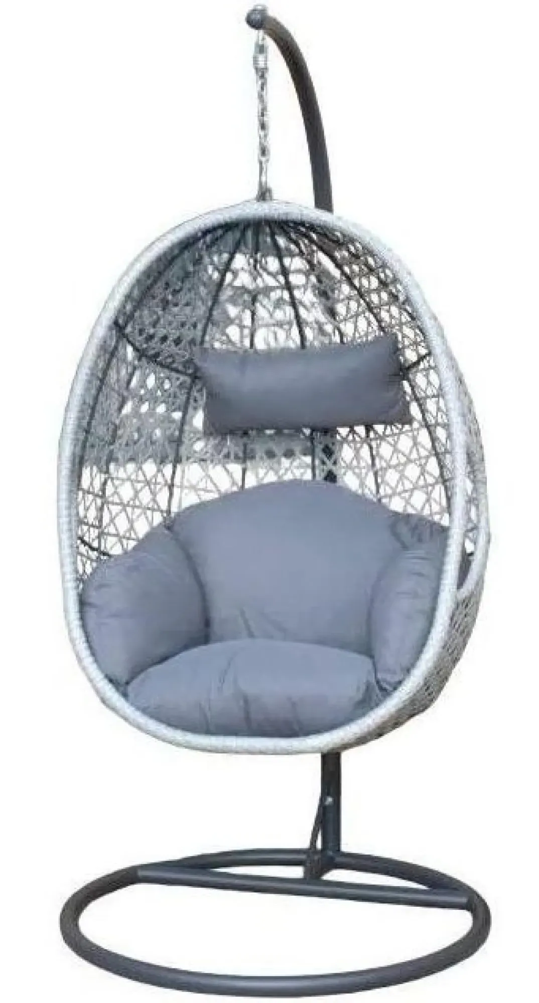 Ascot Hanging Chair - Grey, Rattan