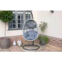 Ascot Hanging Chair - Grey, Rattan