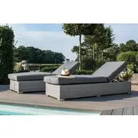 Ascot Sun Lounger Set - Grey, Rattan