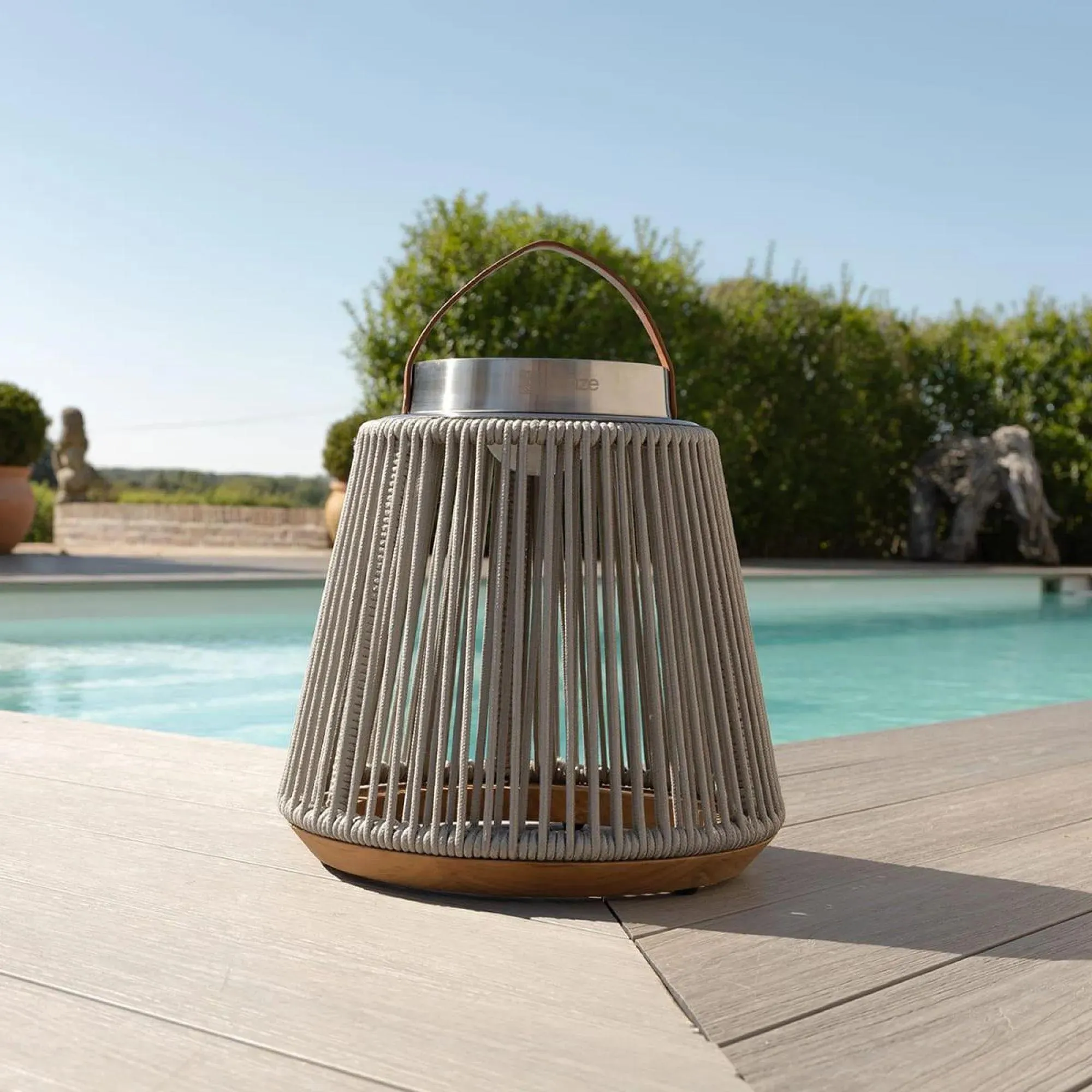 Athena Small Solar Outdoor Light with Stand - Light Grey, Steel