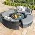 Chelsea Round Rising Table Garden Suite - Grey, Rattan