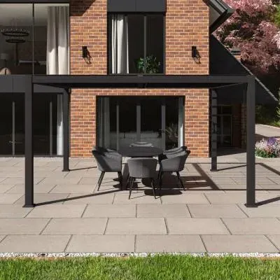 Como Square Outdoor Pergola - Grey, Aluminium