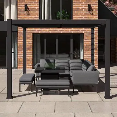 Como Square Outdoor Pergola - Grey, Aluminium image