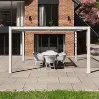 Como Square Outdoor Pergola - White, Aluminium