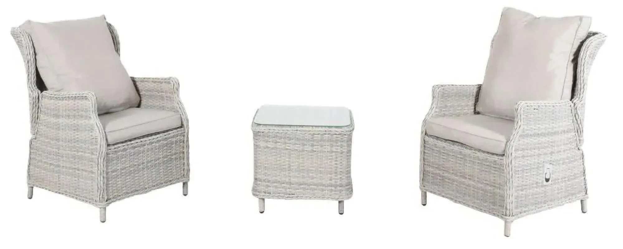 Cotswold 2-Seater Garden Lounge Set - Taupe, Rattan