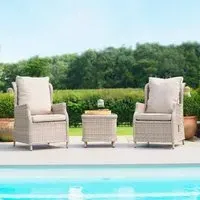 Cotswold 2-Seater Garden Lounge Set - Taupe, Rattan