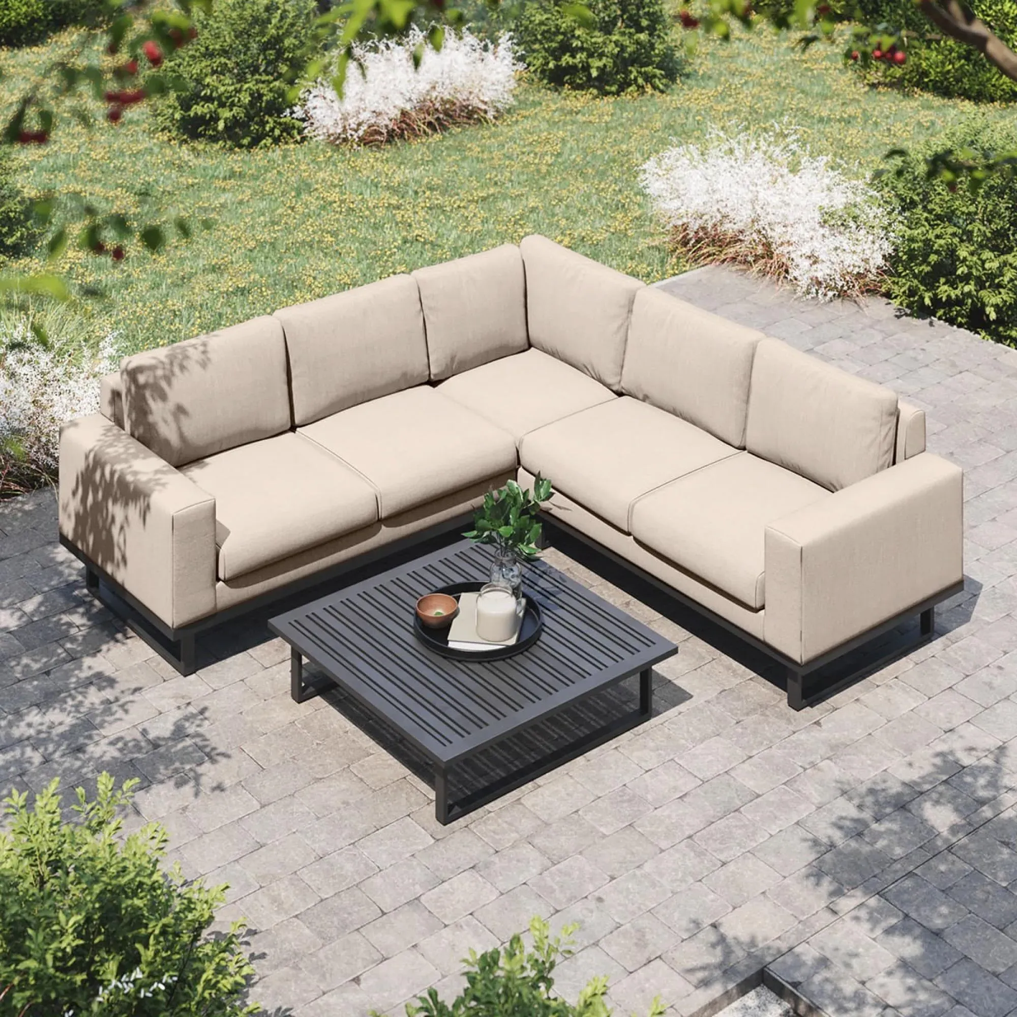Ethos Corner Garden Sofa Group - Oatmeal