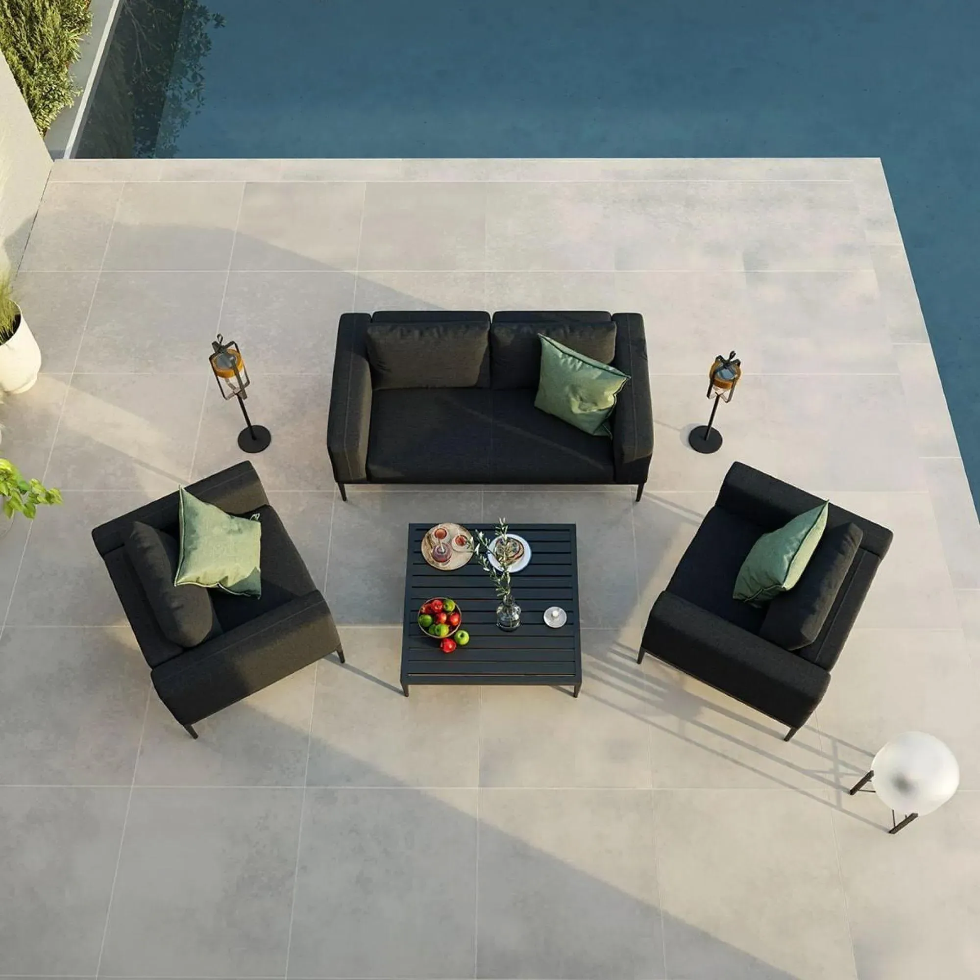 Eve 2-Seater Garden Sofa Set - Charcoal