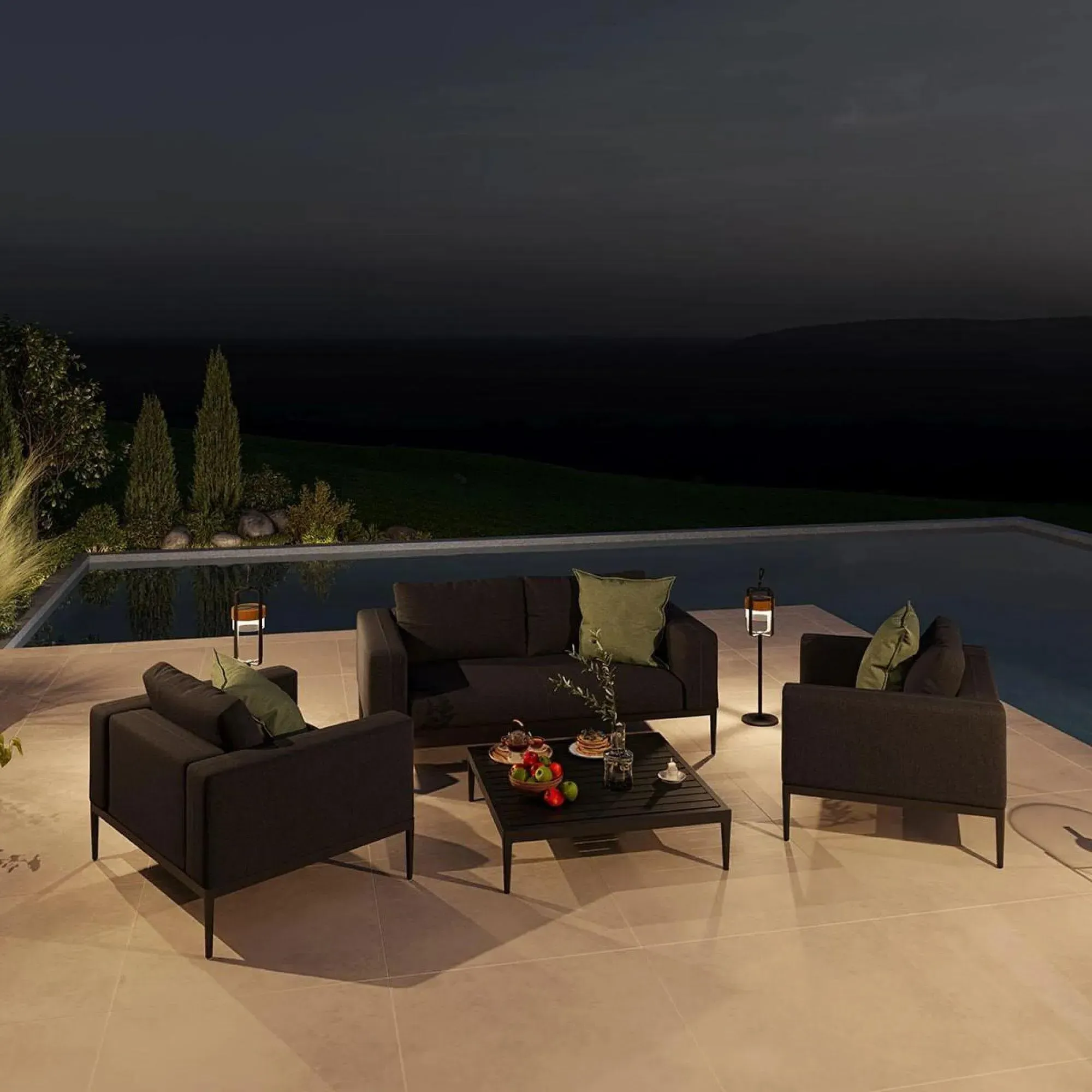 Eve 2-Seater Garden Sofa Set - Charcoal