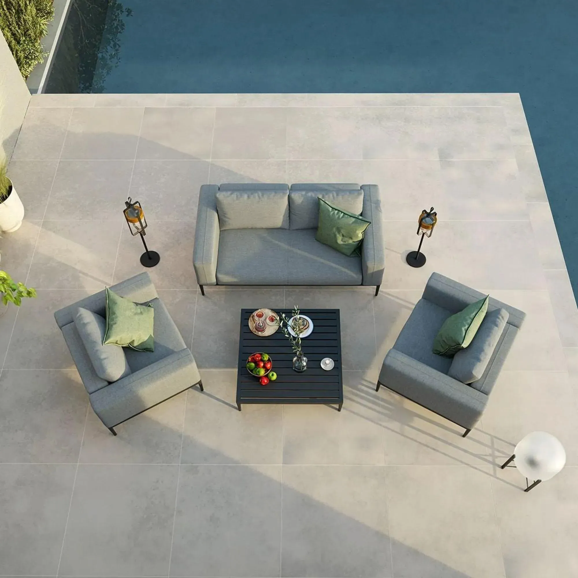 Eve 2-Seater Garden Sofa Set - Flanelle