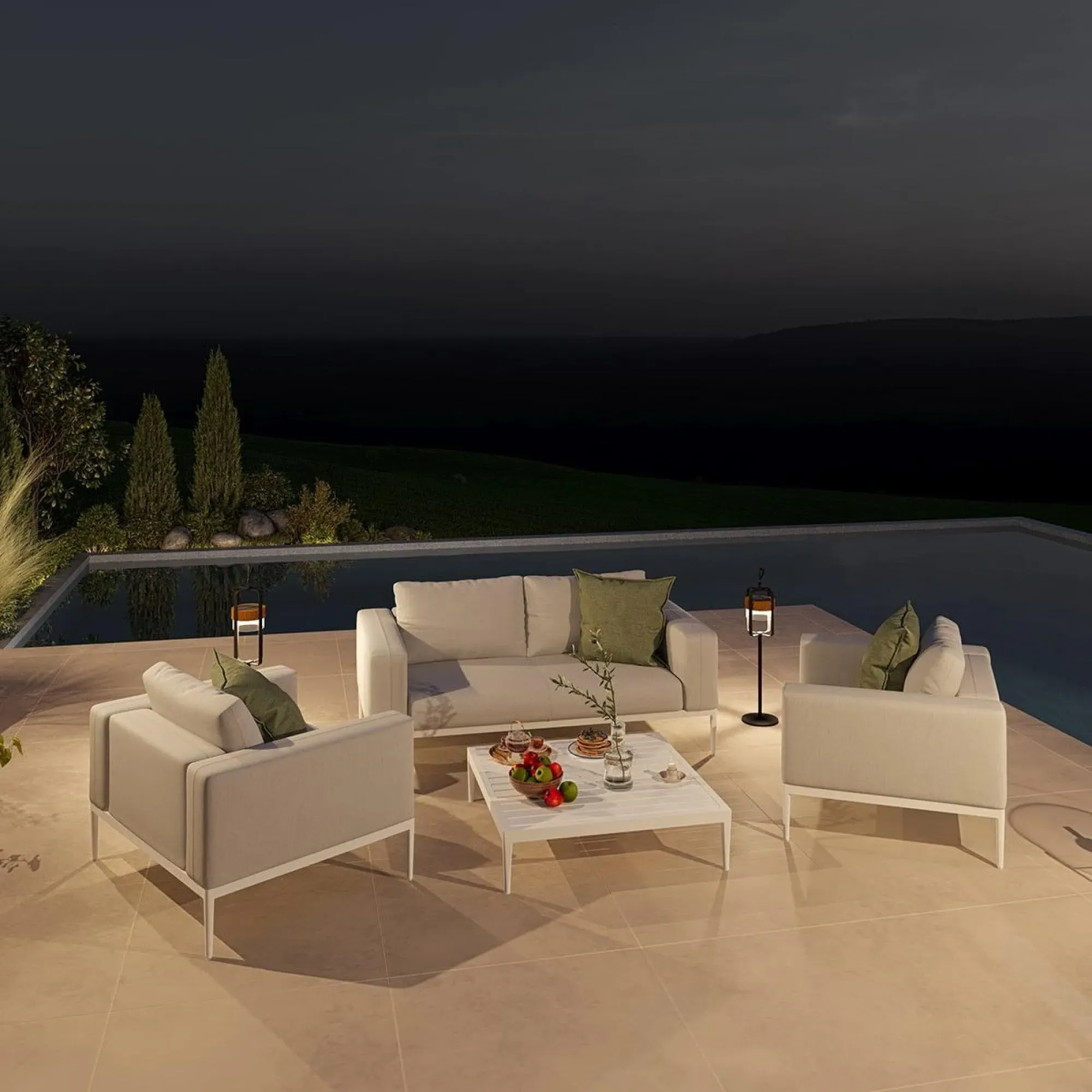 Eve 2-Seater Garden Sofa Set - Lead Chine