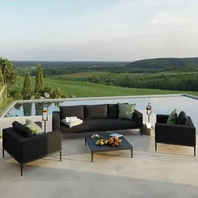 Eve 3-Seater Garden Sofa Set - Charcoal