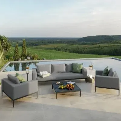Eve 3-Seater Garden Sofa Set - Flanelle