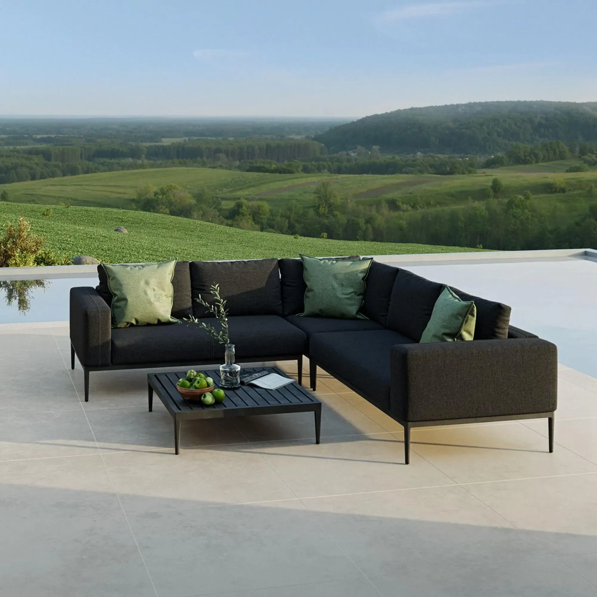 Eve Corner Garden Sofa Group - Charcoal