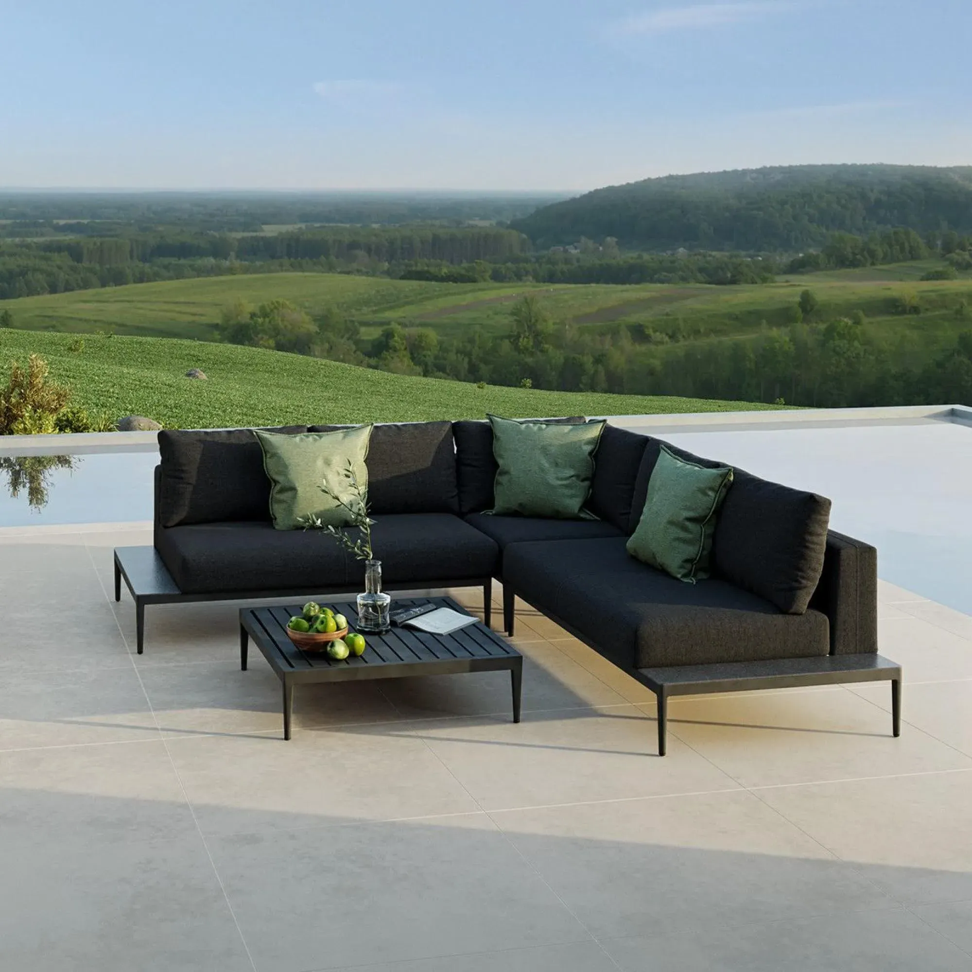 Eve Corner Garden Sofa Group - Charcoal