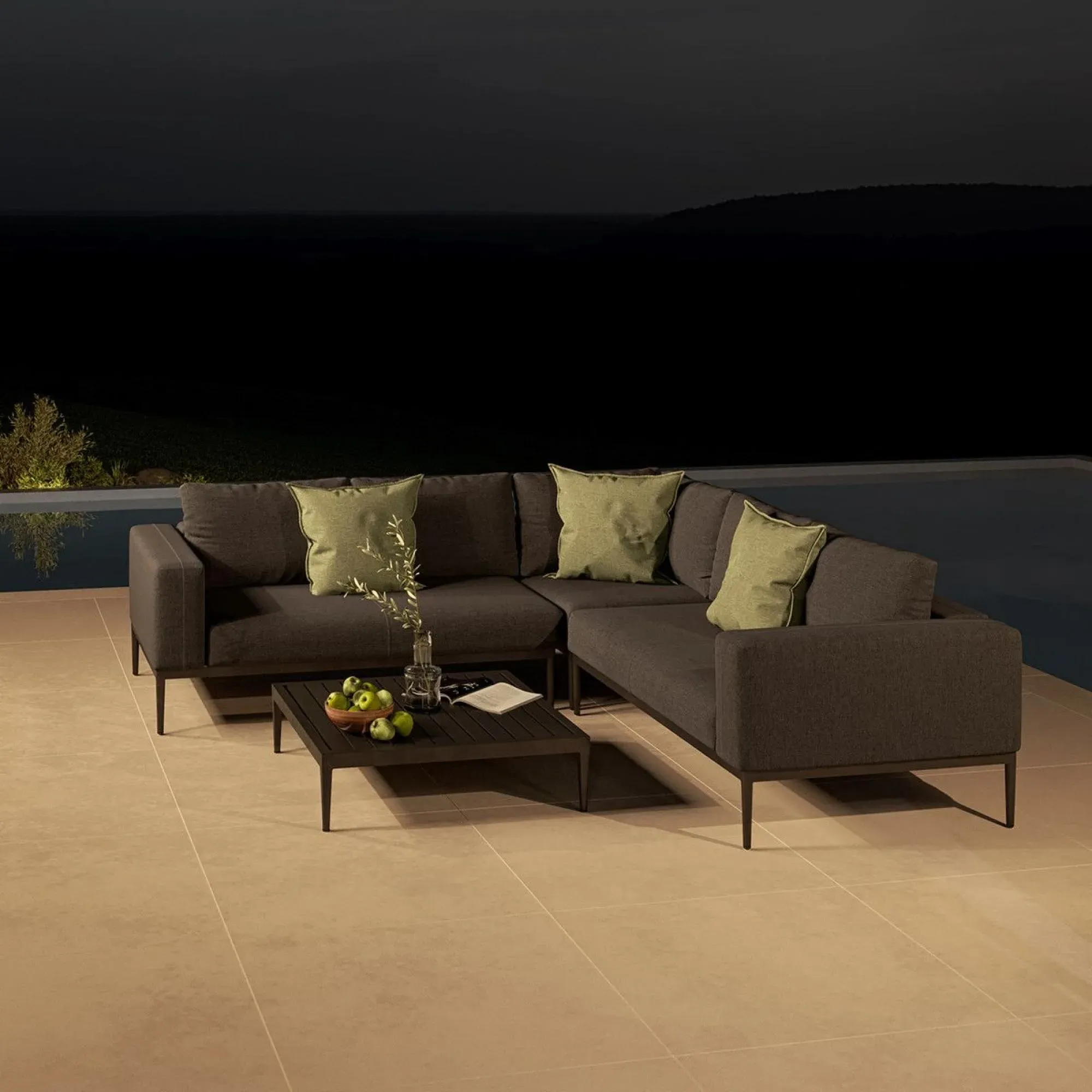 Eve Corner Garden Sofa Group - Charcoal
