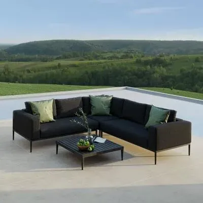 Eve Corner Garden Sofa Group - Charcoal image