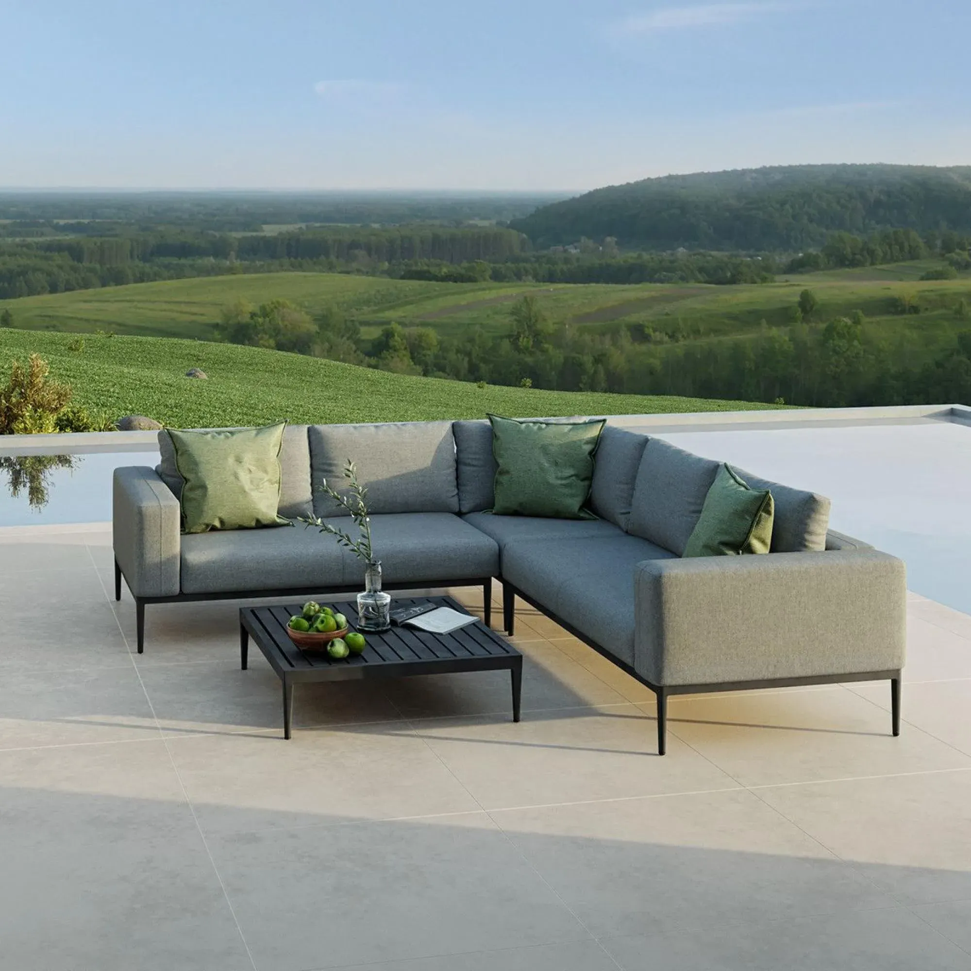 Eve Corner Garden Sofa Group - Flanelle
