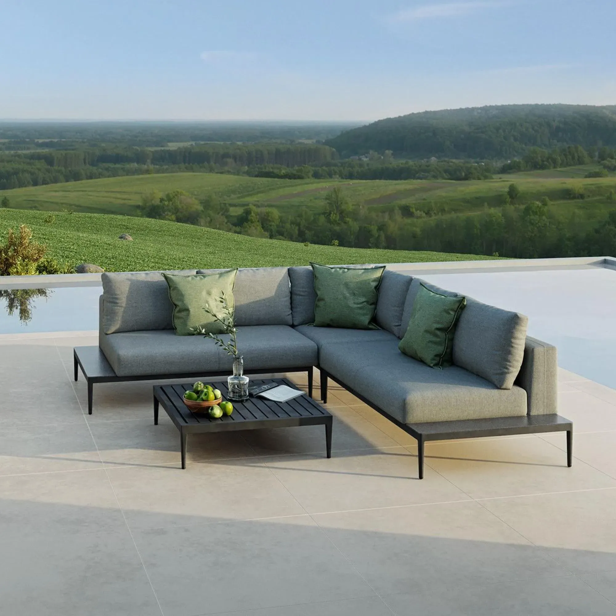 Eve Corner Garden Sofa Group - Flanelle