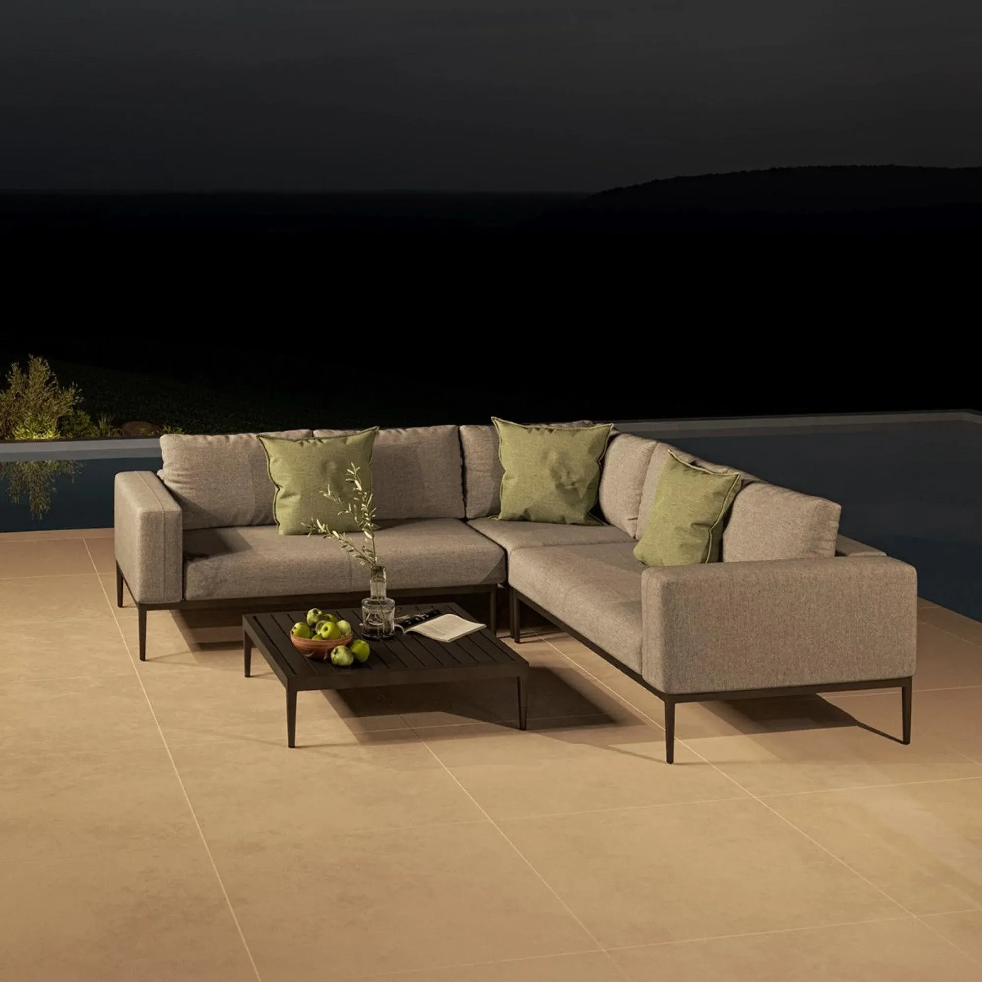 Eve Corner Garden Sofa Group - Flanelle