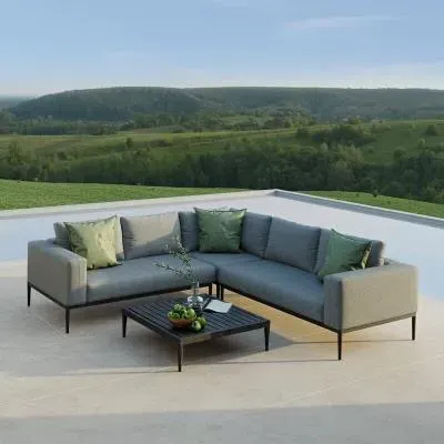 Eve Corner Garden Sofa Group - Flanelle