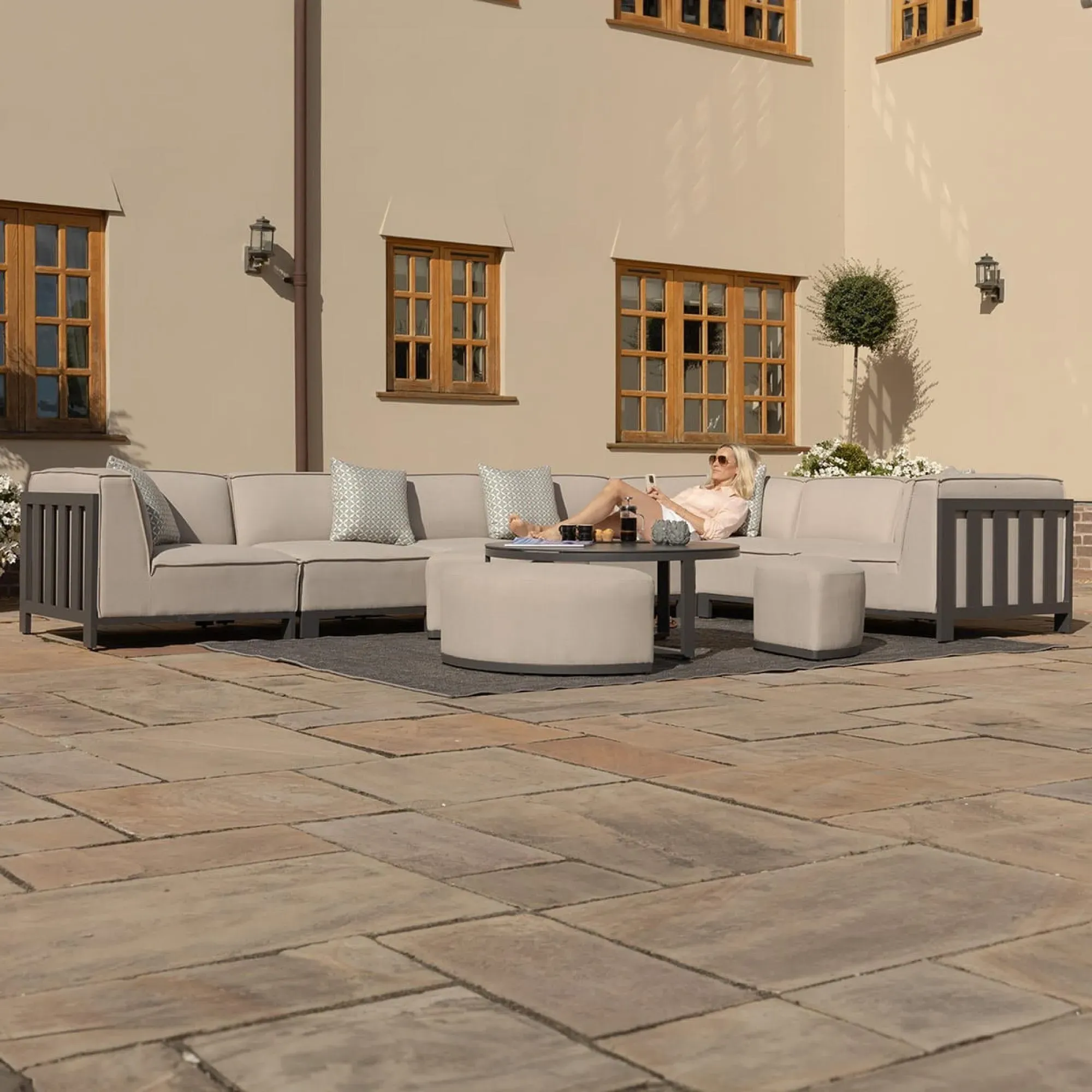 Ibiza Large Corner Garden Sofa Set - Oatmeal
