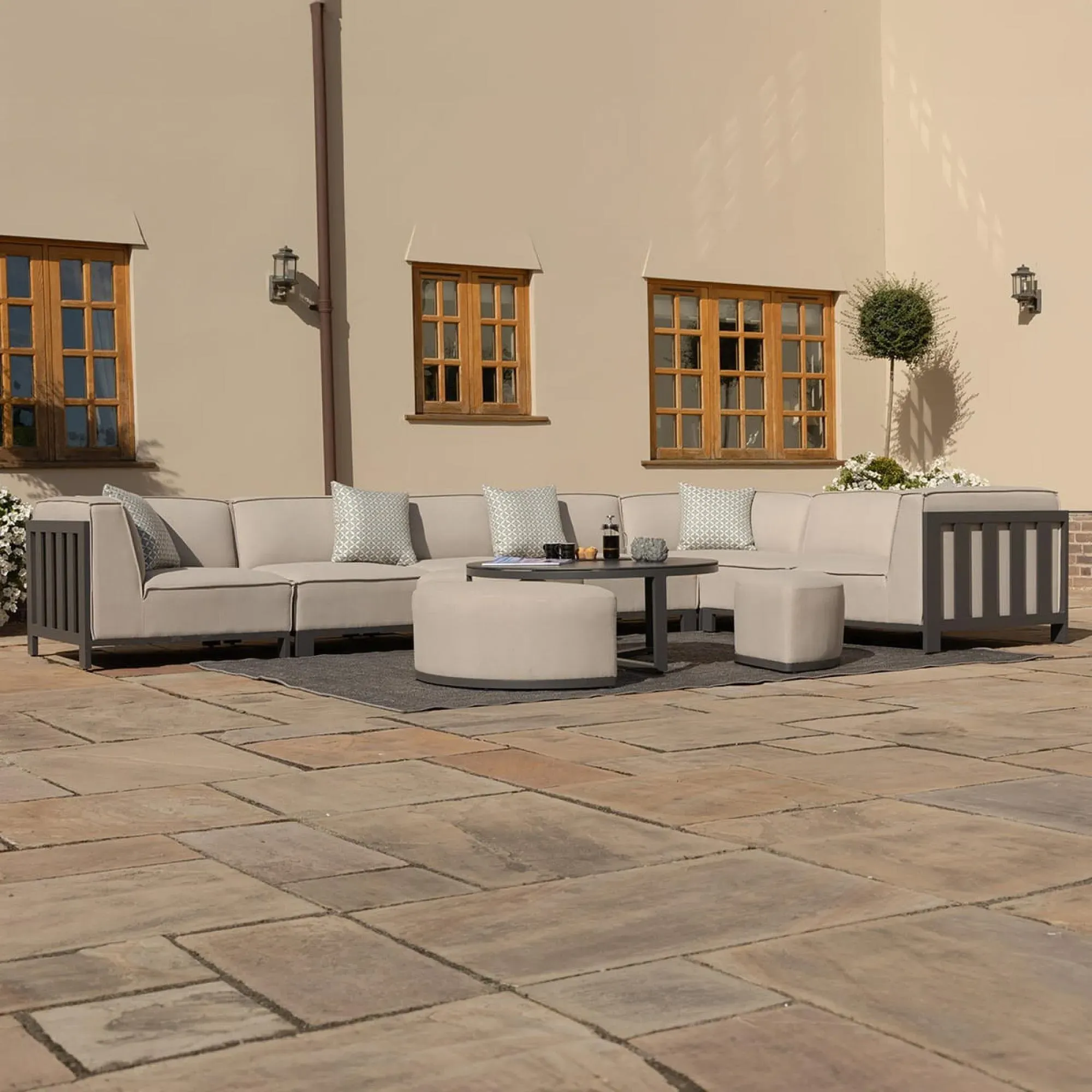 Ibiza Large Corner Garden Sofa Set - Oatmeal