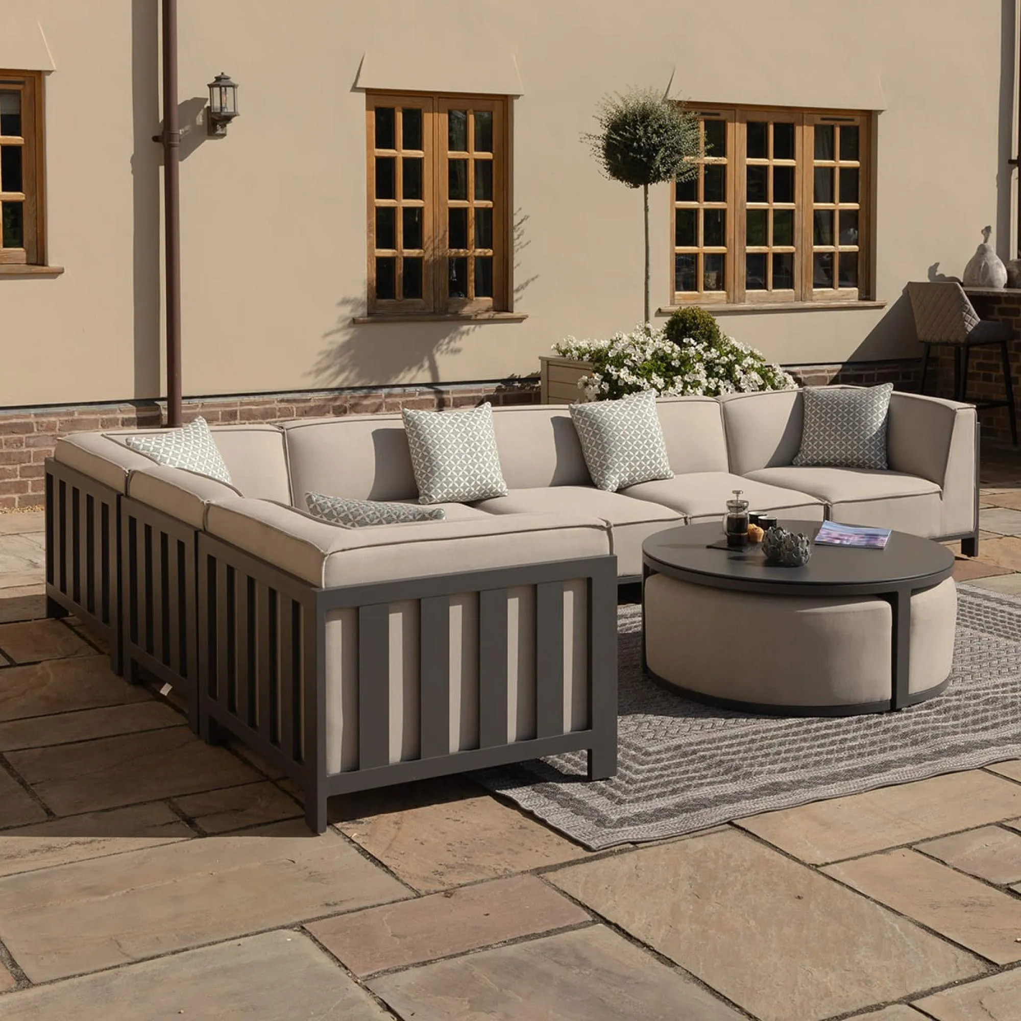 Ibiza Large Corner Garden Sofa Set - Oatmeal