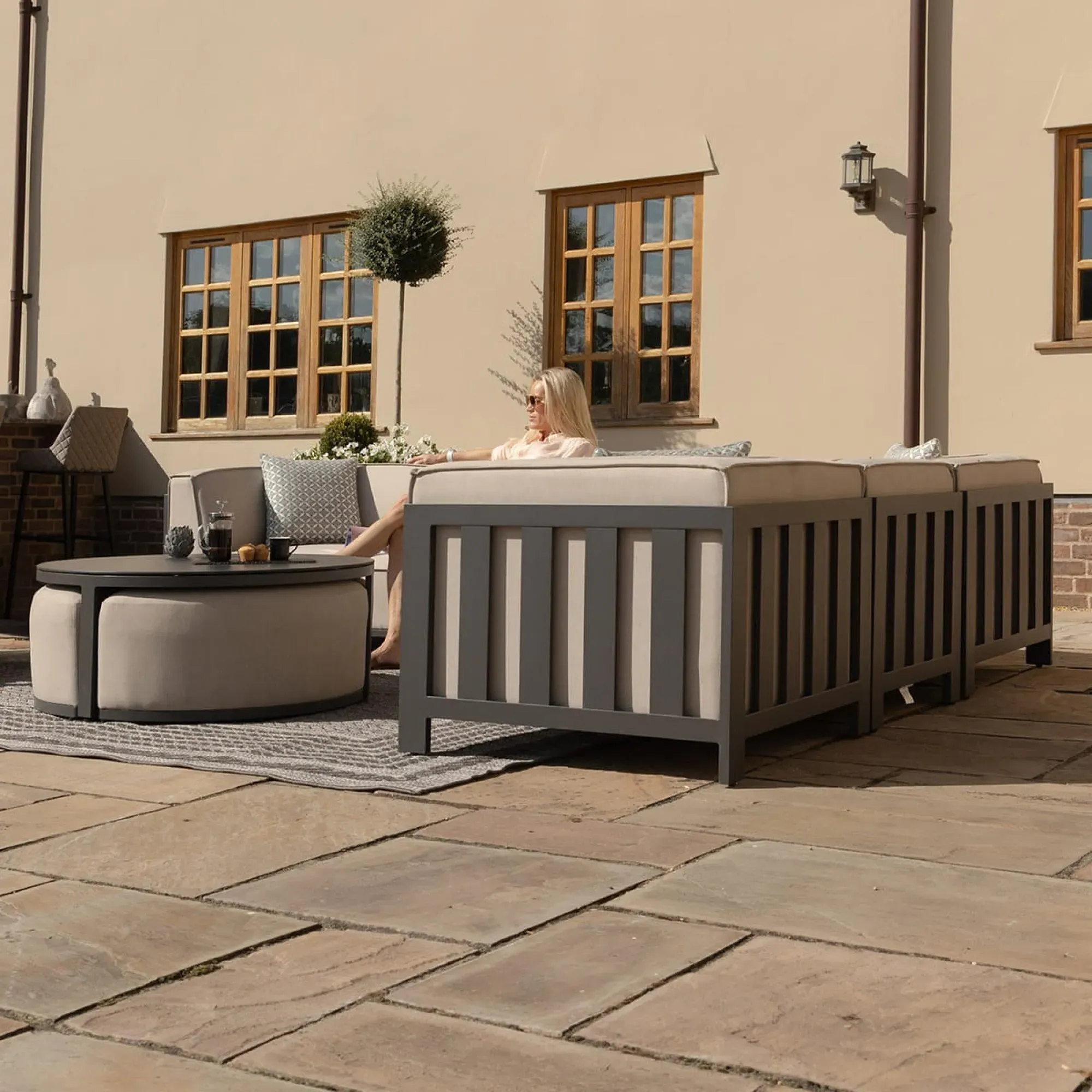 Ibiza Medium Corner Garden Sofa Set - Oatmeal